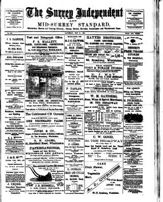 cover page of Surrey Independent and Wimbledon Mercury published on May 13, 1893