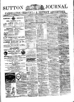 cover page of Sutton Journal published on December 4, 1884