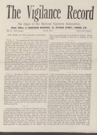 cover page of Vigilance Record published on June 1, 1916