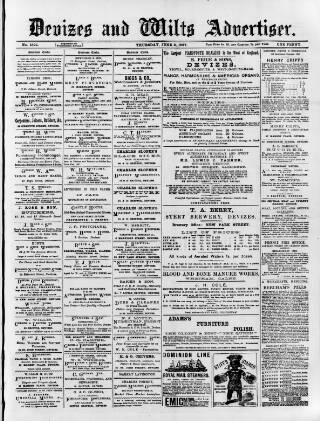 cover page of Devizes and Wilts Advertiser published on June 2, 1887
