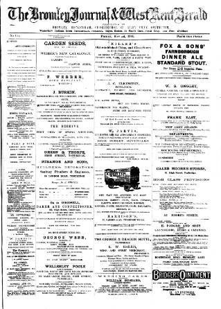 cover page of Bromley Journal and West Kent Herald published on May 24, 1901