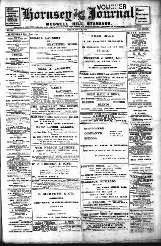 cover page of Hornsey & Finsbury Park Journal published on May 29, 1908