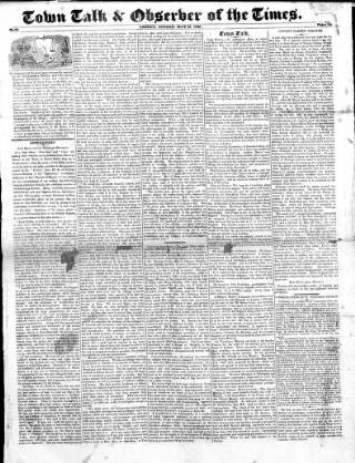 cover page of Town Talk 1822 published on May 12, 1822