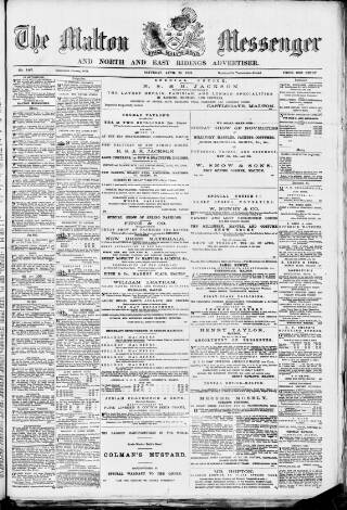 cover page of Malton Messenger published on April 29, 1882