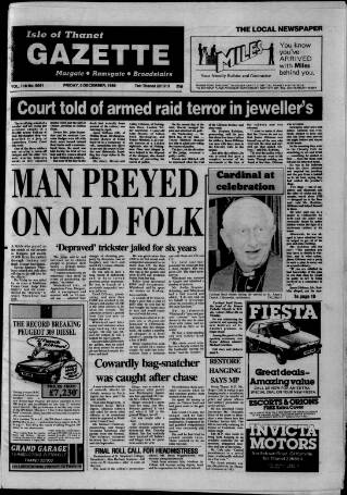 cover page of Isle of Thanet Gazette published on December 5, 1986