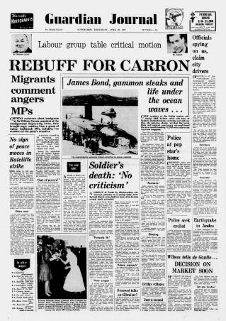 cover page of Nottingham Guardian published on April 26, 1967