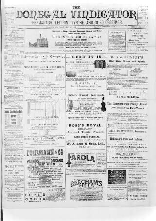 cover page of Donegal Vindicator published on May 25, 1894