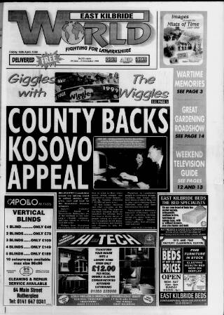 cover page of East Kilbride World published on April 16, 1999
