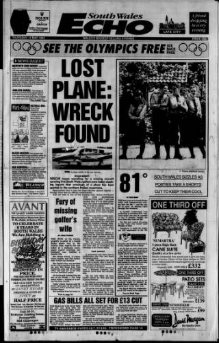 cover page of South Wales Echo published on May 14, 1992