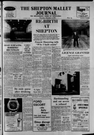 cover page of Shepton Mallet Journal published on December 4, 1975