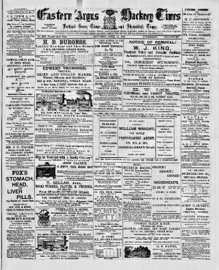 cover page of Eastern Argus and Borough of Hackney Times published on April 17, 1886