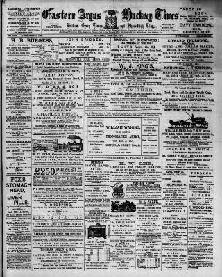 cover page of Eastern Argus and Borough of Hackney Times published on April 30, 1887