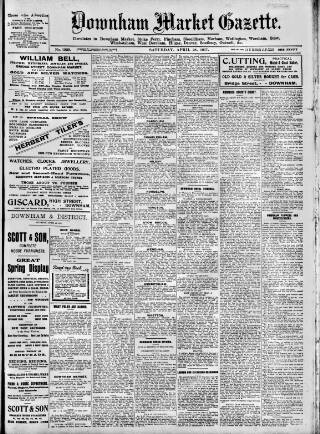 cover page of Downham Market Gazette published on April 28, 1917