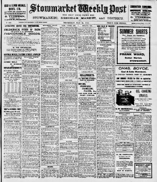 cover page of Stowmarket Weekly Post published on May 25, 1911
