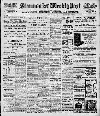 cover page of Stowmarket Weekly Post published on May 29, 1913