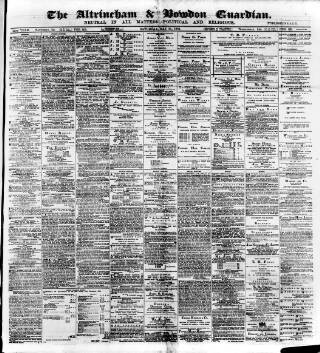 cover page of Altrincham, Bowdon & Hale Guardian published on May 31, 1884