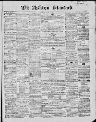 cover page of Ashton Standard published on April 27, 1861