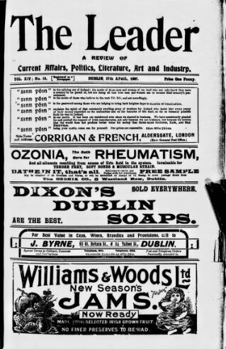 cover page of Dublin Leader published on April 27, 1907