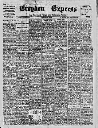 cover page of Croydon Express published on May 25, 1907