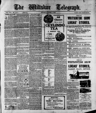 cover page of Wiltshire Telegraph published on June 2, 1906