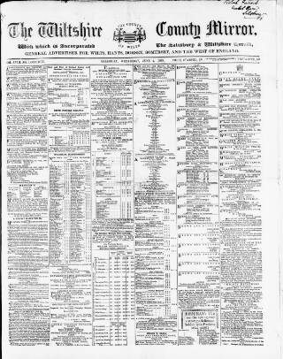 cover page of Wiltshire County Mirror published on June 2, 1869