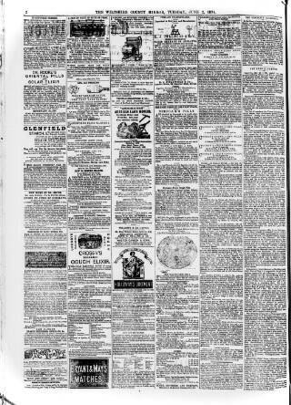 cover page of Wiltshire County Mirror published on June 2, 1874