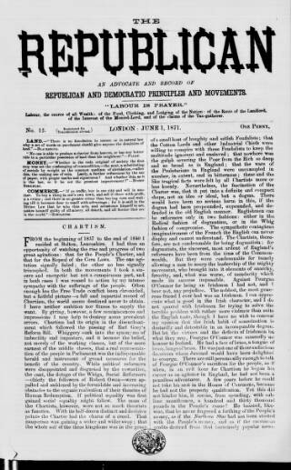 cover page of Republican published on June 1, 1871