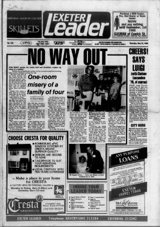 cover page of Exeter Leader published on May 12, 1988