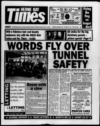 cover page of Herne Bay Times published on December 5, 1996