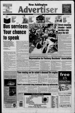 cover page of New Addington Advertiser published on May 28, 1999