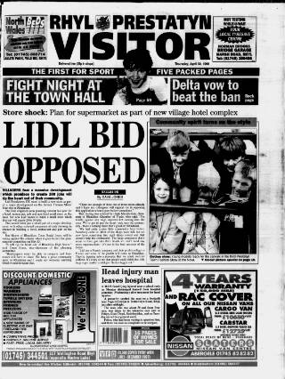 cover page of Rhyl, Prestatyn Visitor published on April 30, 1998