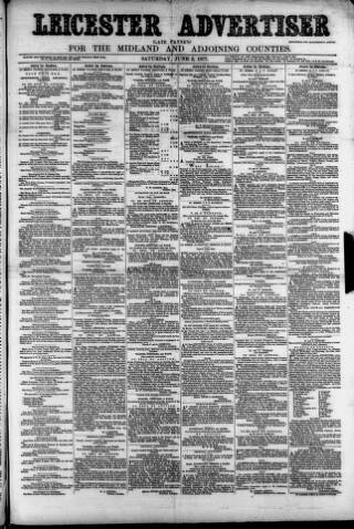 cover page of Leicester Advertiser published on June 2, 1877
