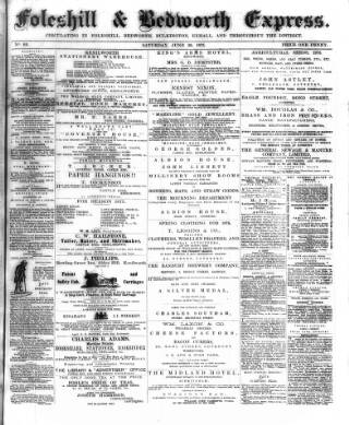 cover page of Foleshill & Bedworth Express published on June 26, 1875