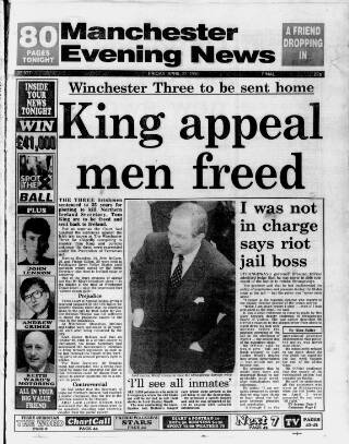 cover page of Manchester Evening News published on April 27, 1990
