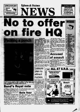 cover page of Staines & Egham News published on June 2, 1988