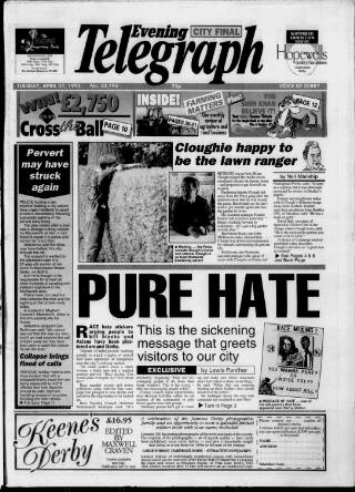 cover page of Derby Daily Telegraph published on April 27, 1993
