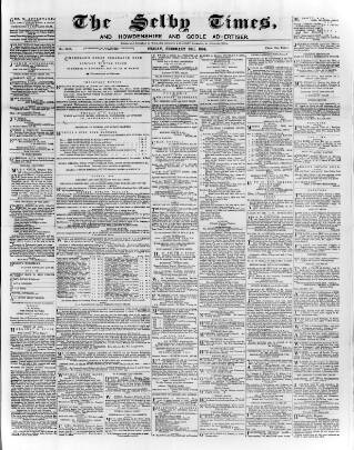 cover page of Selby Times published on February 29, 1884