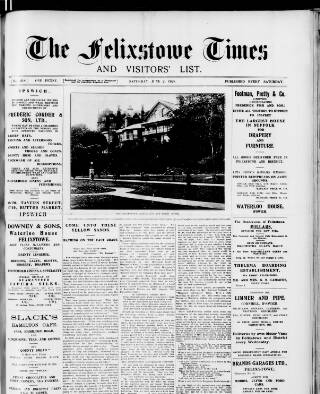 cover page of Felixstowe Times published on June 2, 1928
