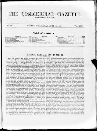 cover page of Commercial Gazette (London) published on June 12, 1895