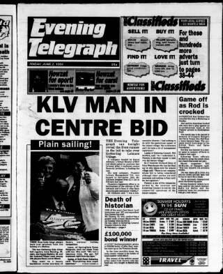 cover page of Northamptonshire Evening Telegraph published on June 2, 1995