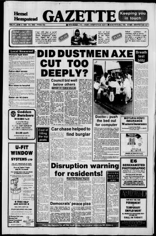 cover page of Hemel Hempstead Gazette and West Herts Advertiser published on June 2, 1989