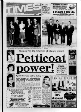 cover page of Portadown Times published on May 19, 1989