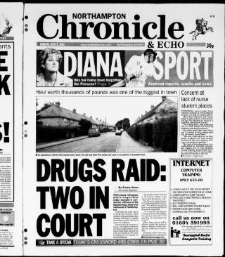 cover page of Northampton Chronicle and Echo published on June 4, 2001
