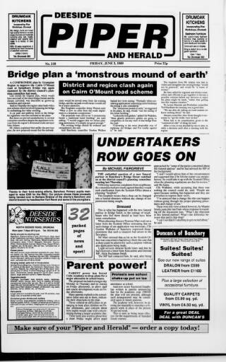 cover page of Deeside Piper published on June 2, 1989