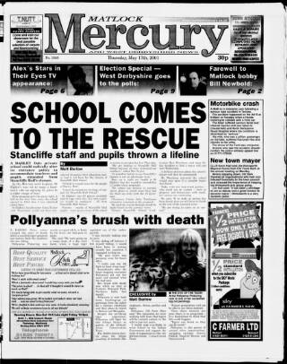 cover page of Matlock Mercury published on May 17, 2001