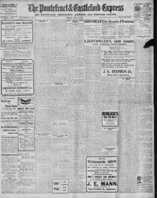 cover page of Pontefract & Castleford Express published on June 2, 1911