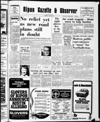 cover page of Ripon Gazette published on May 25, 1973