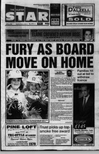 cover page of Ulster Star published on June 2, 1995