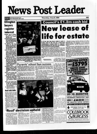 cover page of Blyth News Post Leader published on June 2, 1994