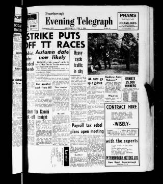 cover page of Peterborough Evening Telegraph published on June 1, 1966